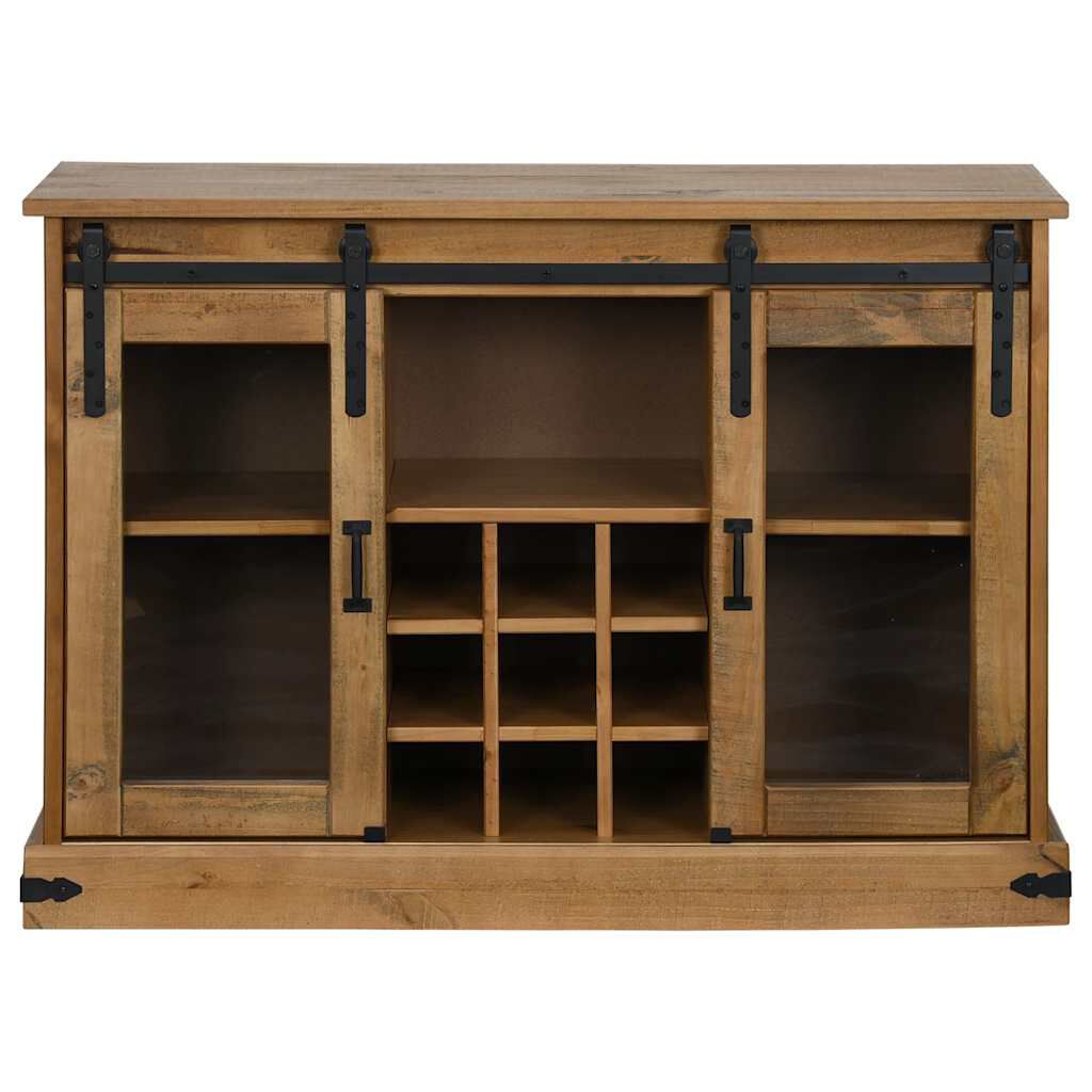 vidaXL Sideboard HALDEN 2 συρόμενες πόρτες 112x40x80 cm μασίφ ξύλο