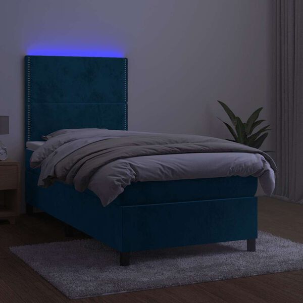 vidaXL &Kappa;&rho;&epsilon;&beta;ά&tau;&iota; Boxspring &mu;&epsilon; &Sigma;&tau;&rho;ώ&mu;&alpha; & LED &Sigma;&kappa;. &Mu;&pi;&lambda;&epsilon; 90x190 &epsilon;&kappa;. &Beta;&epsilon;&lambda;&omicron;ύ&delta;&iota;&nu;&omicron;