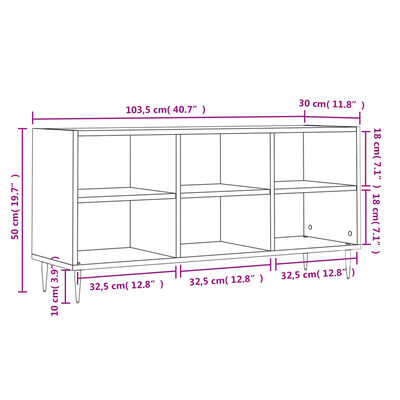 vidaXL Έπιπλο Τηλεόρασης Sonoma Δρυς 103,5x30x50 εκ Επεξεργασμένο Ξύλο