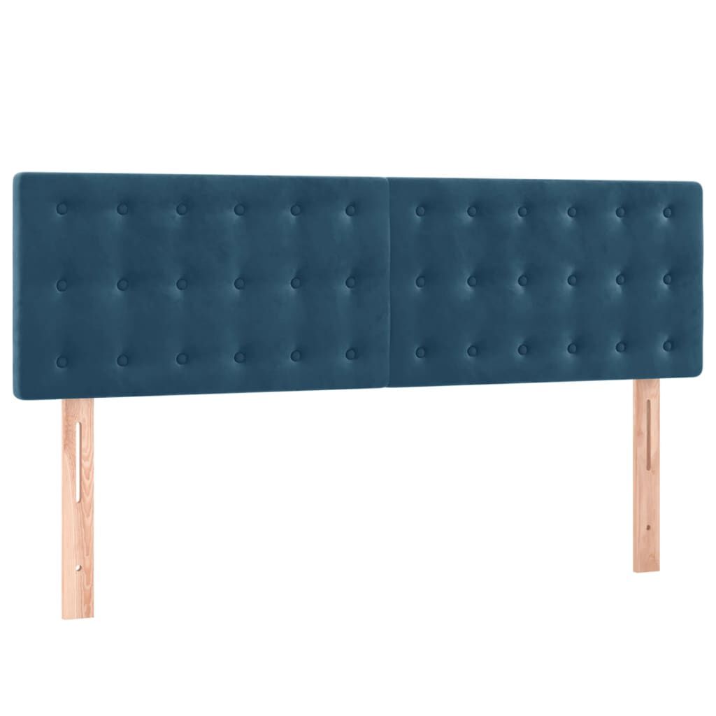 vidaXL Κεφαλάρια Κρεβατιού 2 τεμ. Σκ. Μπλε 72x5x78/88 εκ. Βελούδινα
