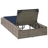 vidaXL Ξαπλώστρα με αιωρούμενο μαξιλάρι Γκρι Poly Rattan