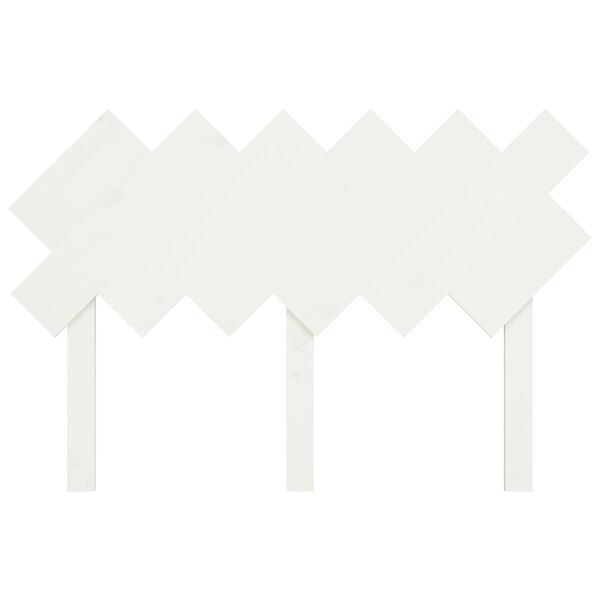 vidaXL Κεφαλάρι Κρεβατιού Λευκό 122,5x3x80,5 εκ. από Μασίφ Ξύλο Πεύκου