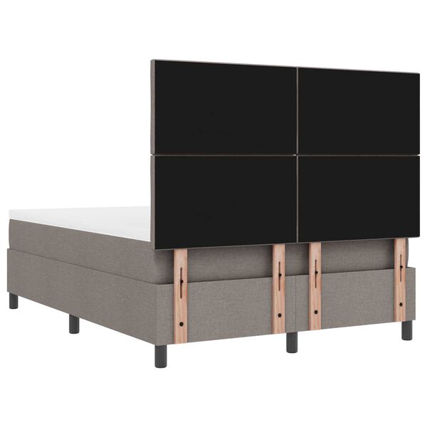 vidaXL Κρεβάτι με ελατήρια και στρώμα & LED - Ταμπά 160 x 200 εκ. Καμβάς