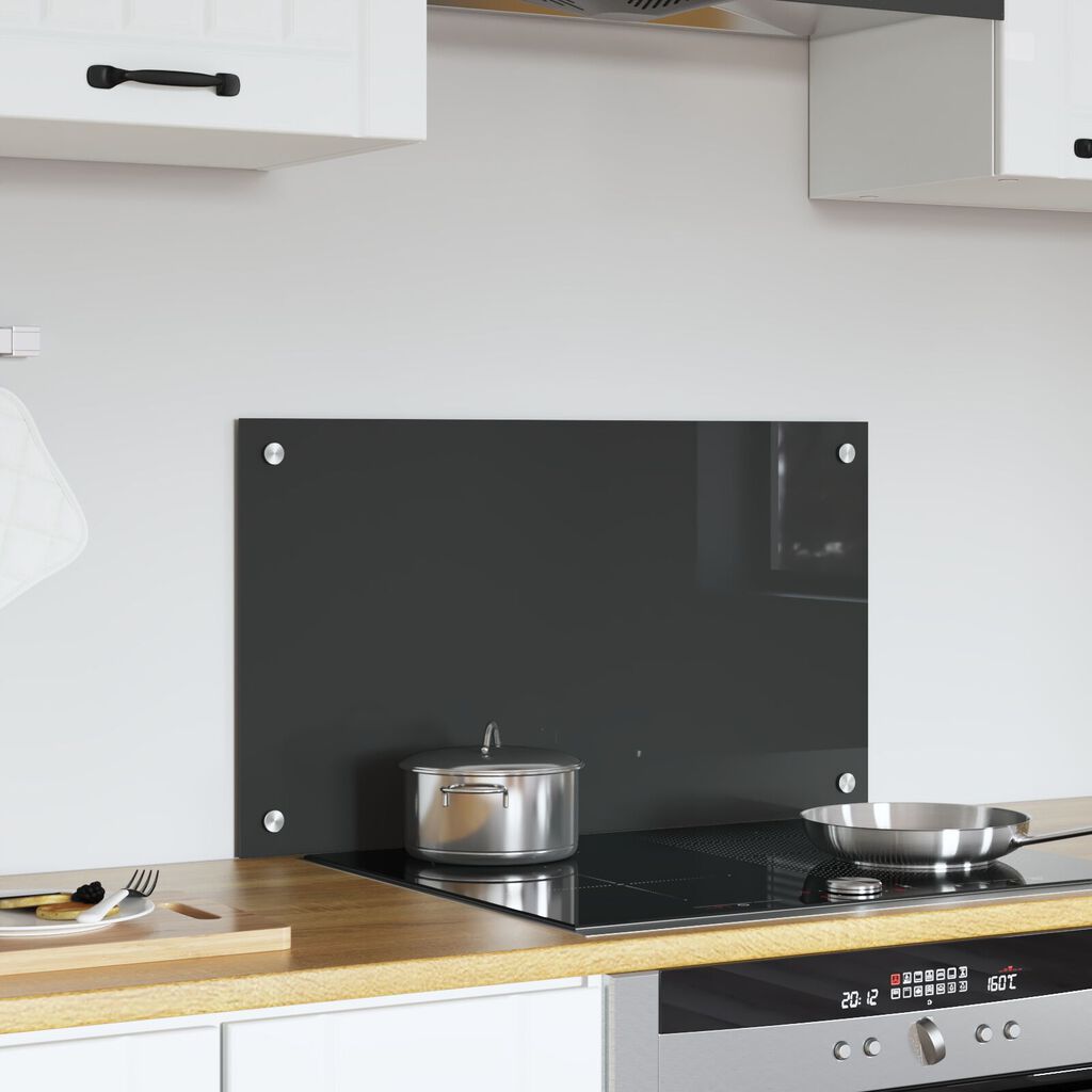 vidaXL Κουζίνα Πλακάκι Σκοινί Σκούρο Γκρι 70x40x0,6 εκ. Σκληρυμένο Γυαλί