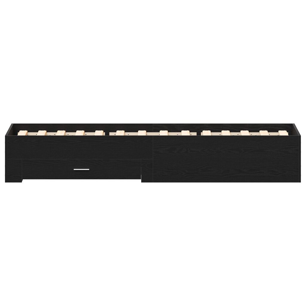 Bed Frame μαύρο δρυς 90x190 εκ. Επεξεργασμένο ξύλο