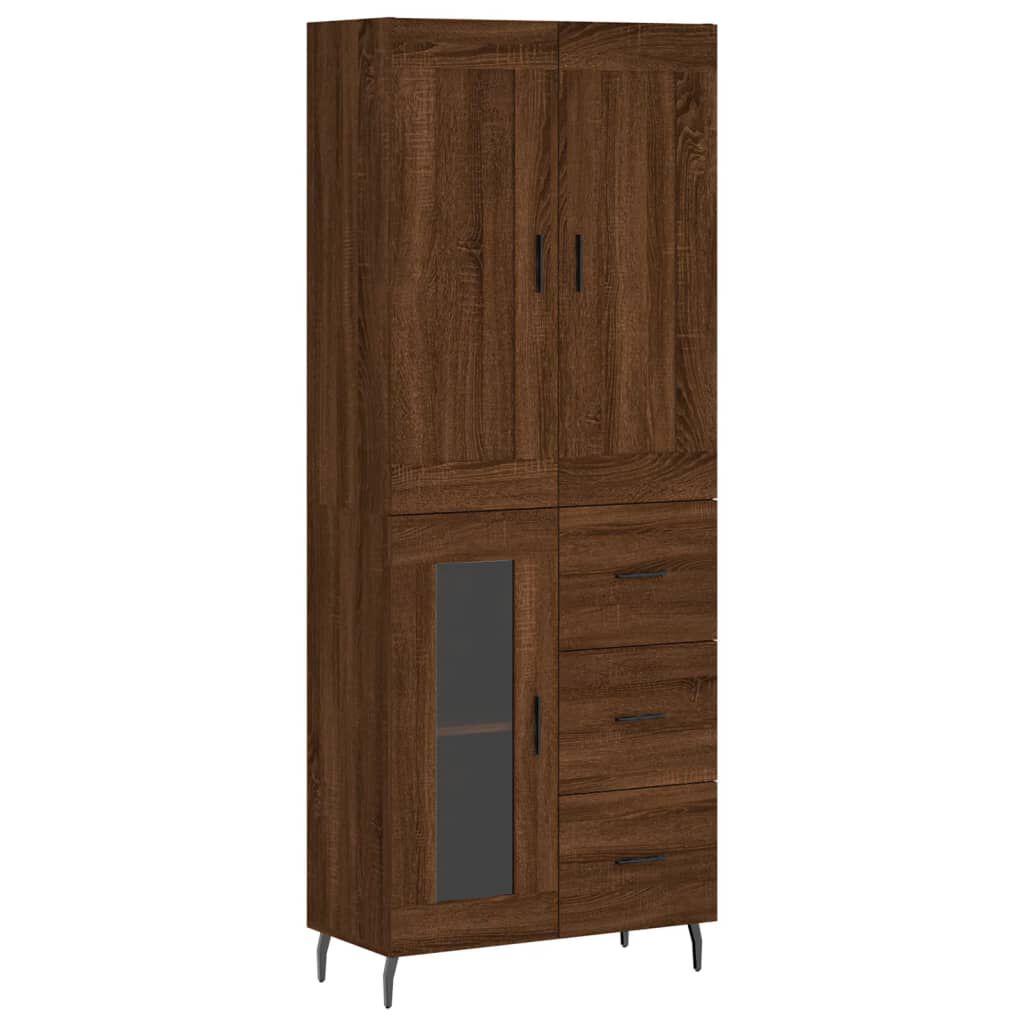 vidaXL Ντουλάπι Καφέ Δρυς 69,5 x 34 x 180 εκ. από Επεξεργασμένο Ξύλο