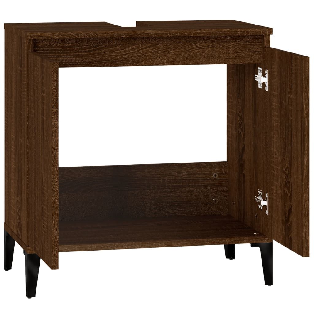 vidaXL Ντουλάπι Νιπτήρα Καφέ Δρυς 58x33x60 εκ. Επεξεργασμένο Ξύλο