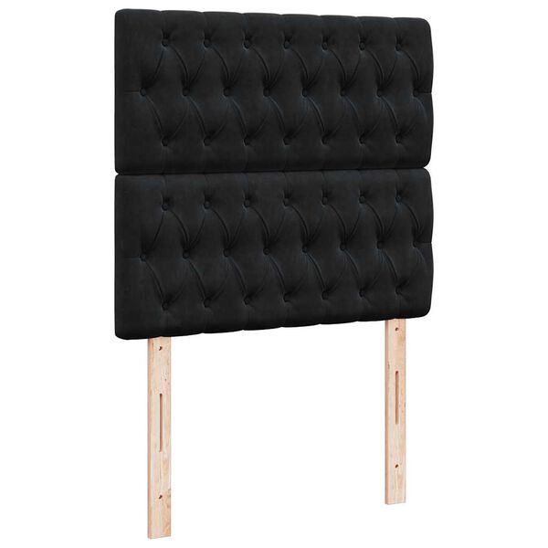 vidaXL Οθωμανικό κρεβάτι με στρώματα Μαύρο 80x200cm Velvet