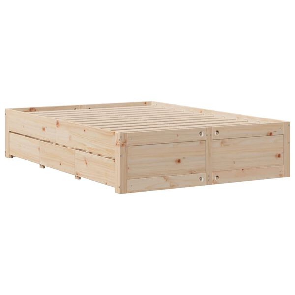 vidaXL Κρεβάτι Βιβλιοθήκη Χωρίς Στρώμα 160x200 εκ Μασίφ Ξύλο Πεύκου