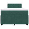vidaXL Κρεβάτι Boxspring με Στρώμα Σκούρο Πράσινο 120x200εκ. Βελούδινο