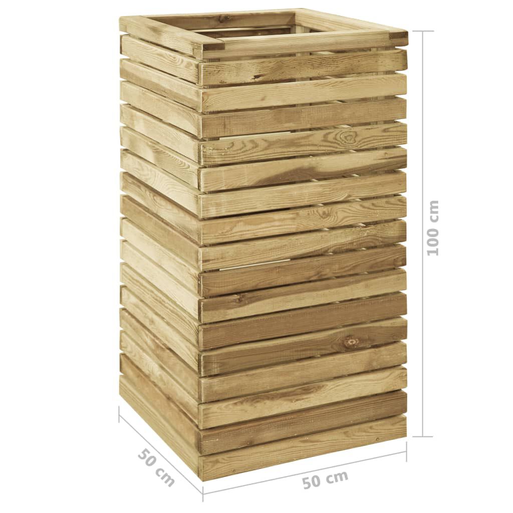 vidaXL Ζαρντινιέρα Υπερυψωμένη 50x50x100 εκ. Εμποτισμένο Ξύλο Πεύκου