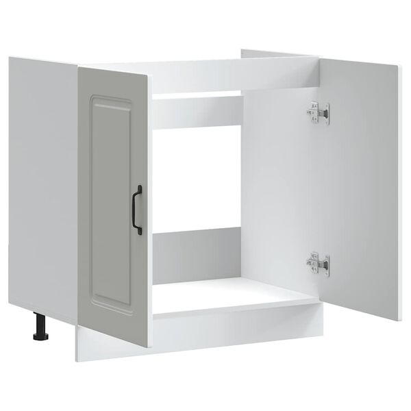 vidaXL Ντουλάπι βάσης νεροχύτη Kalmar Λευκό 80x46x81,5 εκ. Επεξ. Ξύλο