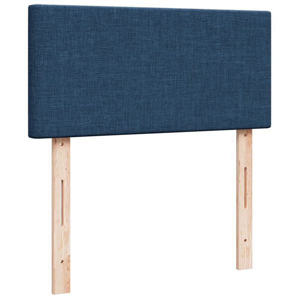 vidaXL Κρεβάτι Boxspring με Στρώμα Μπλε 100 x 200 εκ. Υφασμάτινο