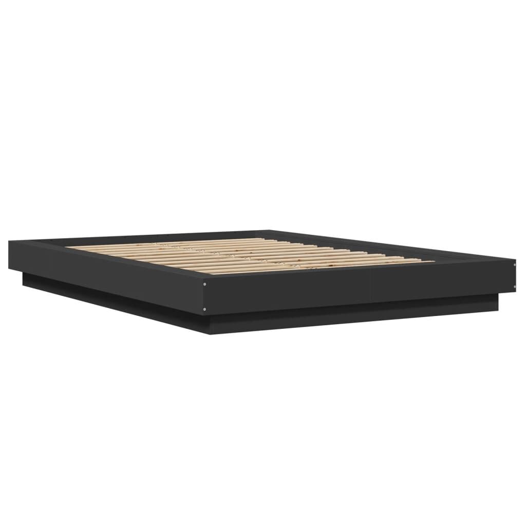 vidaXL Πλαίσιο Κρεβατιού Μαύρο 140x200 εκ. Επεξεργ. Ξύλο