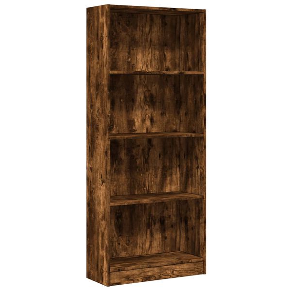 vidaXL Βιβλιοθήκη Καπνιστή Δρυς 60x24x143 εκ. από Επεξεργασμένο Ξύλο