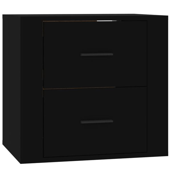 vidaXL Κομοδίνο Επιτοίχιο Μαύρα 50 x 36 x47 εκ.