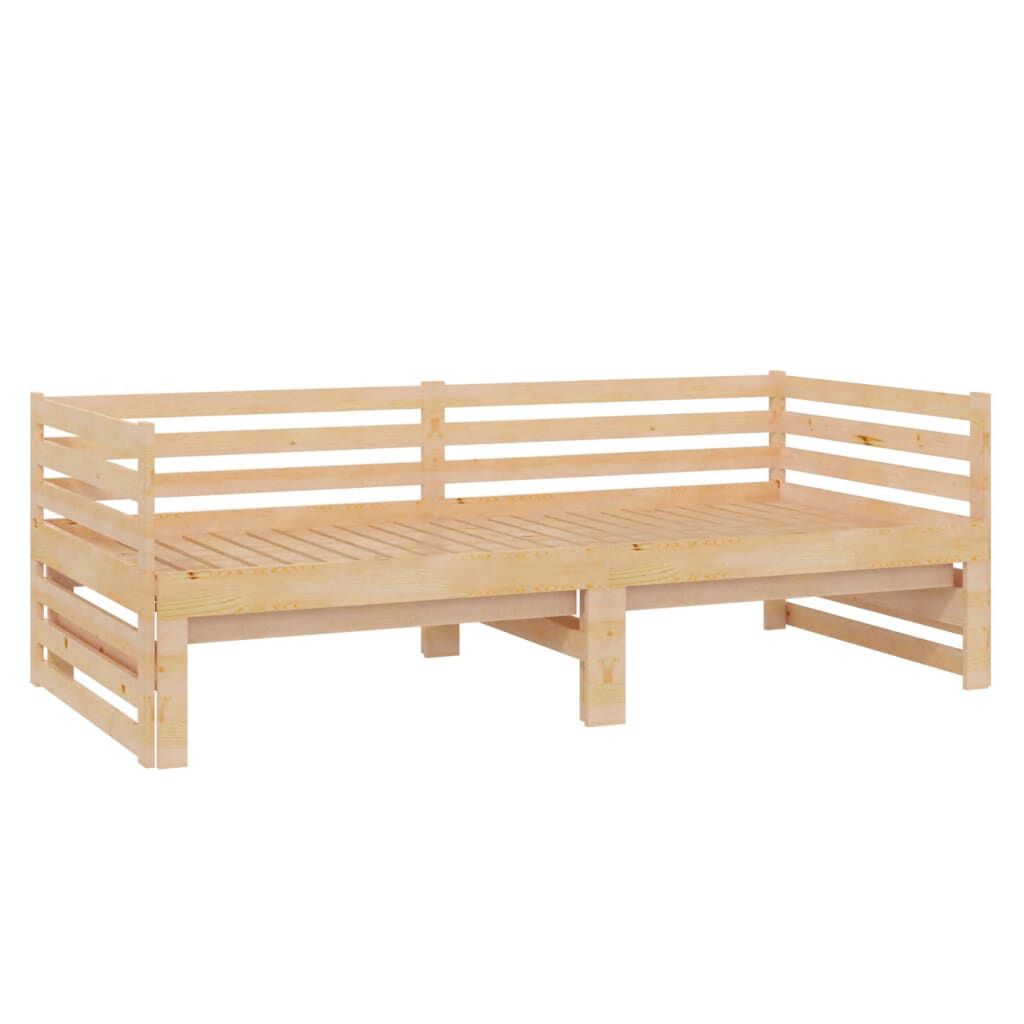 vidaXL Καναπές Κρεβάτι Συρόμενος 2x(90x200) εκ. από Μασίφ Ξύλο Πεύκου