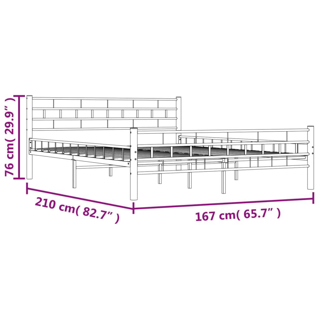 vidaXL Πλαίσιο Κρεβατιού Μαύρο 160 x 200 εκ. Ατσάλινο