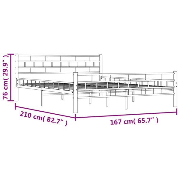 vidaXL Πλαίσιο Κρεβατιού Μαύρο 160 x 200 εκ. Ατσάλινο