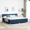 vidaXL Κρεβάτι box spring με στρώμα με στρώμα Μπλε 200 x 200 cm ύφασμα