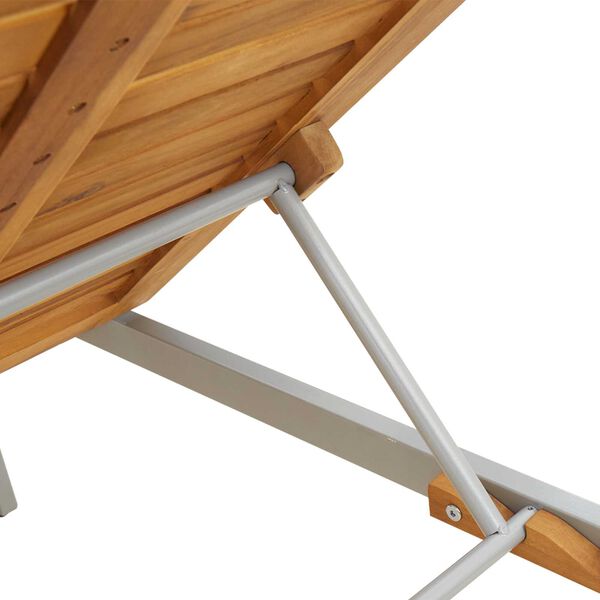 vidaXL Ξαπλώστρα 1-πρόσωπο Γκρι 200 x 55 x 35 εκ. Μασίφ ξύλο ακακίας