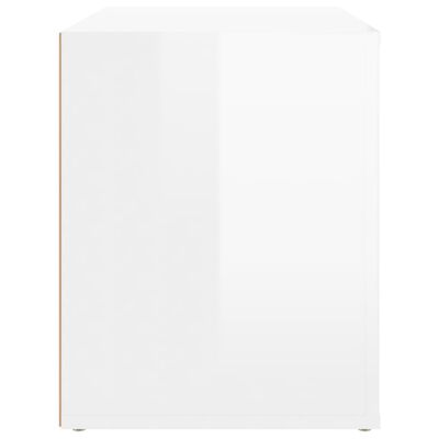 vidaXL Κομοδίνο Γυαλ. Λευκό 60 x 36 x 45 εκ. από Επεξεργασμένο Ξύλο