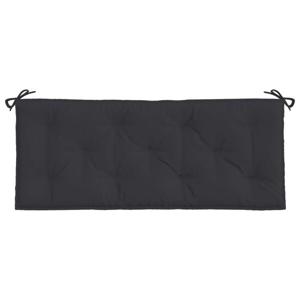 vidaXL Μαξιλάρια Πάγκου Κήπου 2 τεμ. Μαύρο 120x50x7cm Ύφασμα Oxford