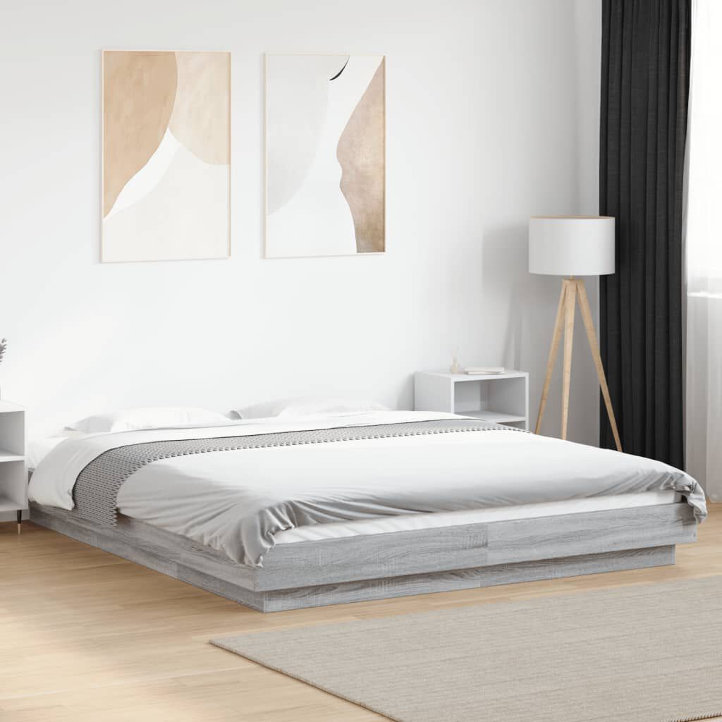 vidaXL Πλαίσιο Κρεβατιού Γκρι Sonoma 160x200 εκ. Επεξεργασμένο Ξύλο