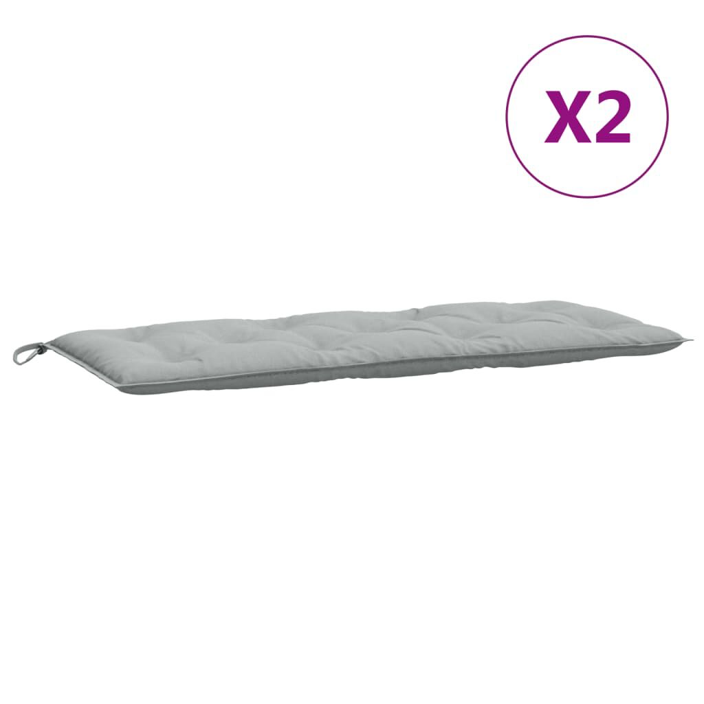 vidaXL Μαξιλάρια Πάγκου Κήπου 2 Τεμ. Αν. Γκρι Μελανζέ 120x50x7 εκ. Ύφ.