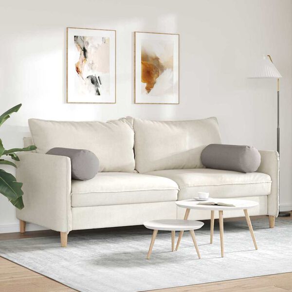 vidaXL Μαξιλάρια Στήριγμα 2 pcs Taupe Ø 25 x 70 cm ύφασμα