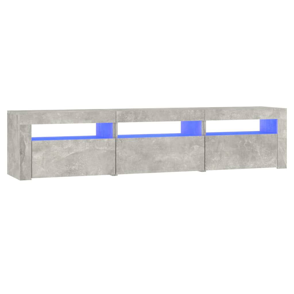 vidaXL Έπιπλο Τηλεόρασης με LED Γκρι Σκυροδέματος 180x35x40 εκ.