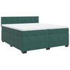 vidaXL Κρεβάτι Boxspring με Στρώμα Σκούρο Πράσινο 200x200εκ. Βελούδινο