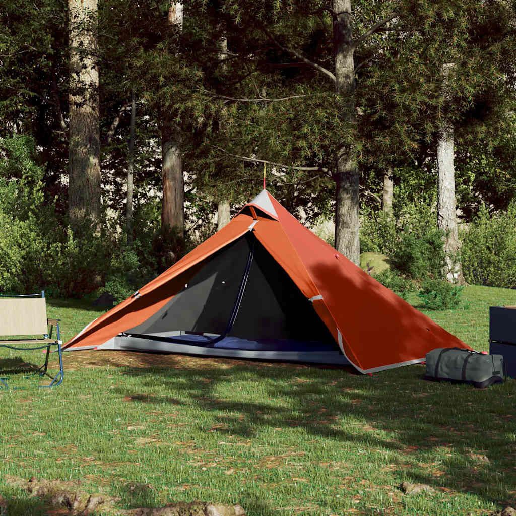 vidaXL Σκηνή Κάμπινγκ Tipi 1 Ατόμου Αδιάβροχη Πορτοκαλί