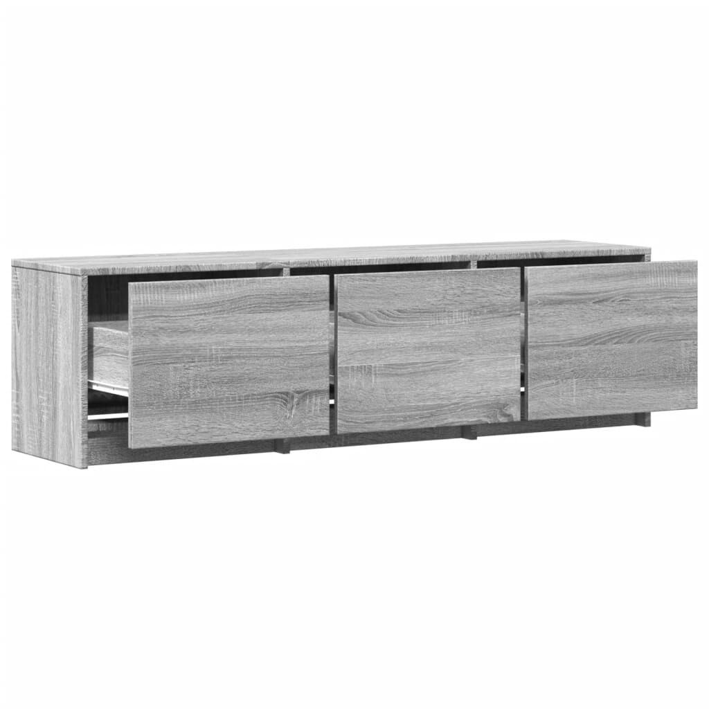 vidaXL Έπιπλο Τηλεόρασης με LED Γκρι Sonoma 140x34x40 εκ. Επεξ. Ξύλο