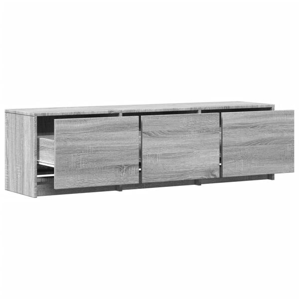 vidaXL Έπιπλο Τηλεόρασης με LED Γκρι Sonoma 140x34x40 εκ. Επεξ. Ξύλο