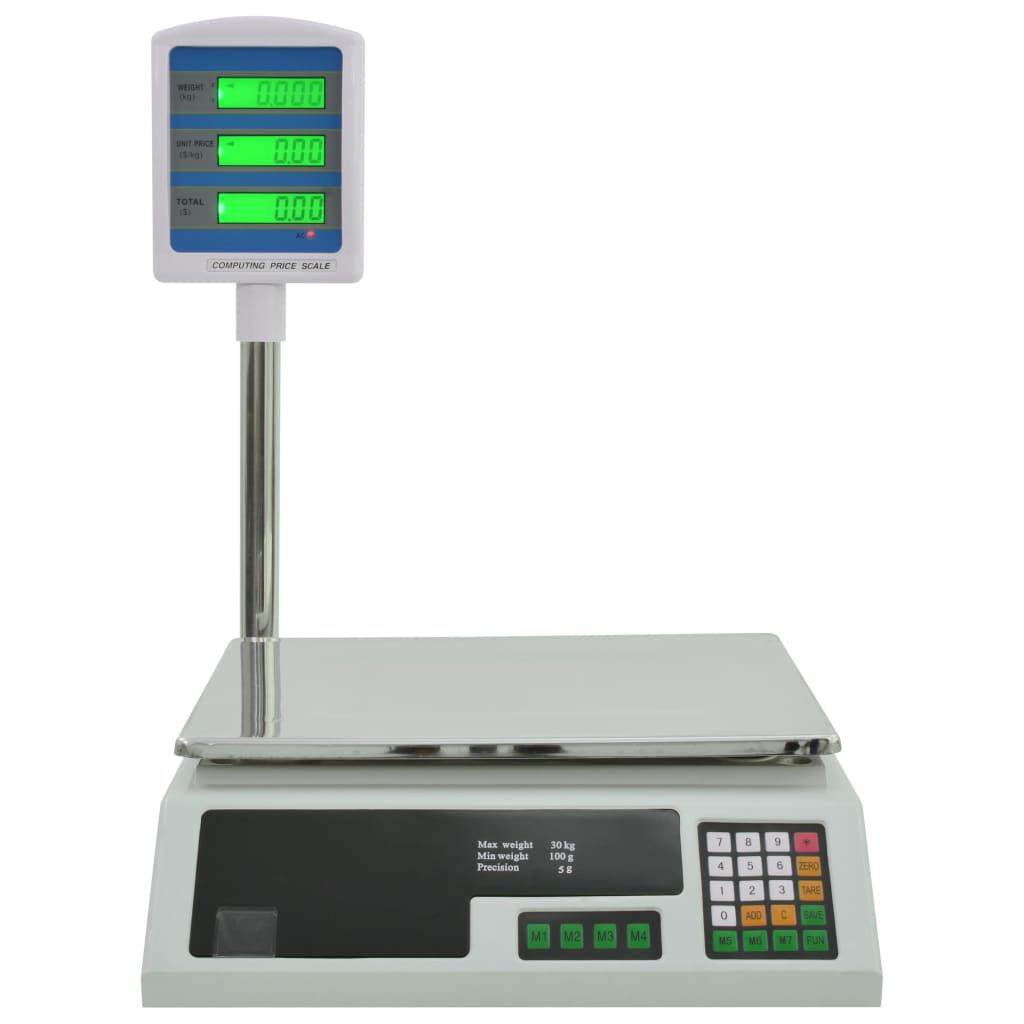 vidaXL Ζυγαριά Ηλεκτρονική 30 κ. με Οθόνη LCD