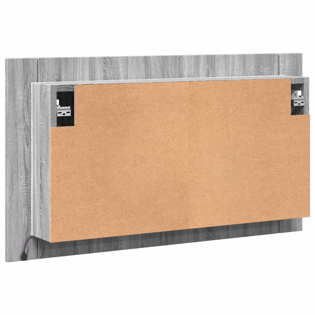 vidaXL Ντουλάπι Μπάνιου Καθρέφτη/Φως LED Γκρι Sonoma 80x12x45εκ Ακρυλ.