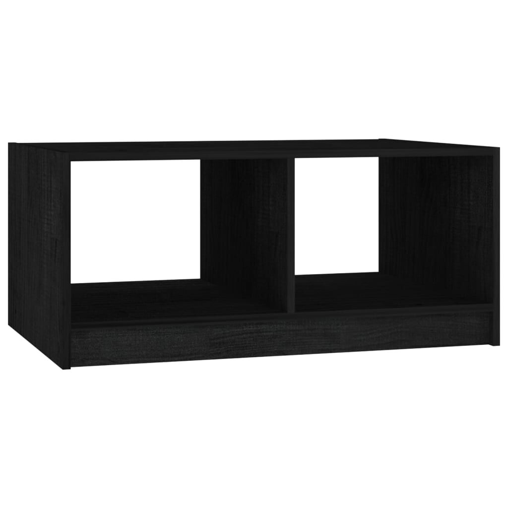 vidaXL Τραπεζάκι Σαλονιού Μαύρο 75 x 50 x 33,5 εκ. Μασίφ Ξύλο Πεύκου