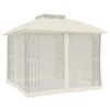 vidaXL Κιόσκι με Διπλούς Τοίχους/Δίχτυ Κρεμ 2,94x2,94 μ. από Ατσάλι