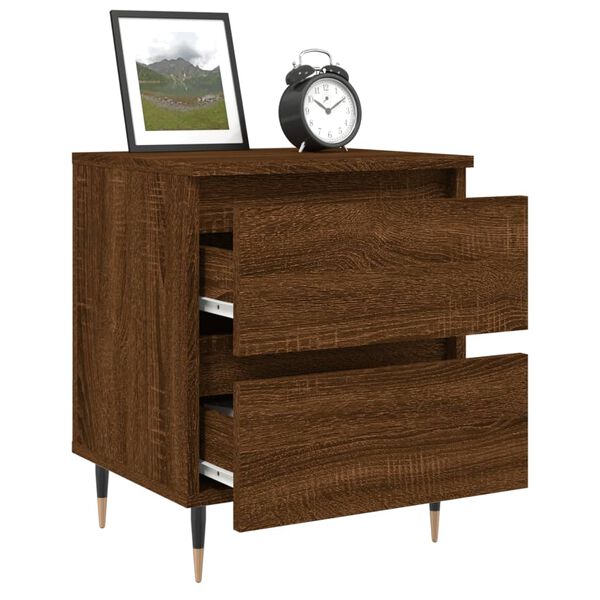 vidaXL Κομοδίνο Καφέ Δρυς 40x35x50 εκ. από Επεξεργασμένο Ξύλο