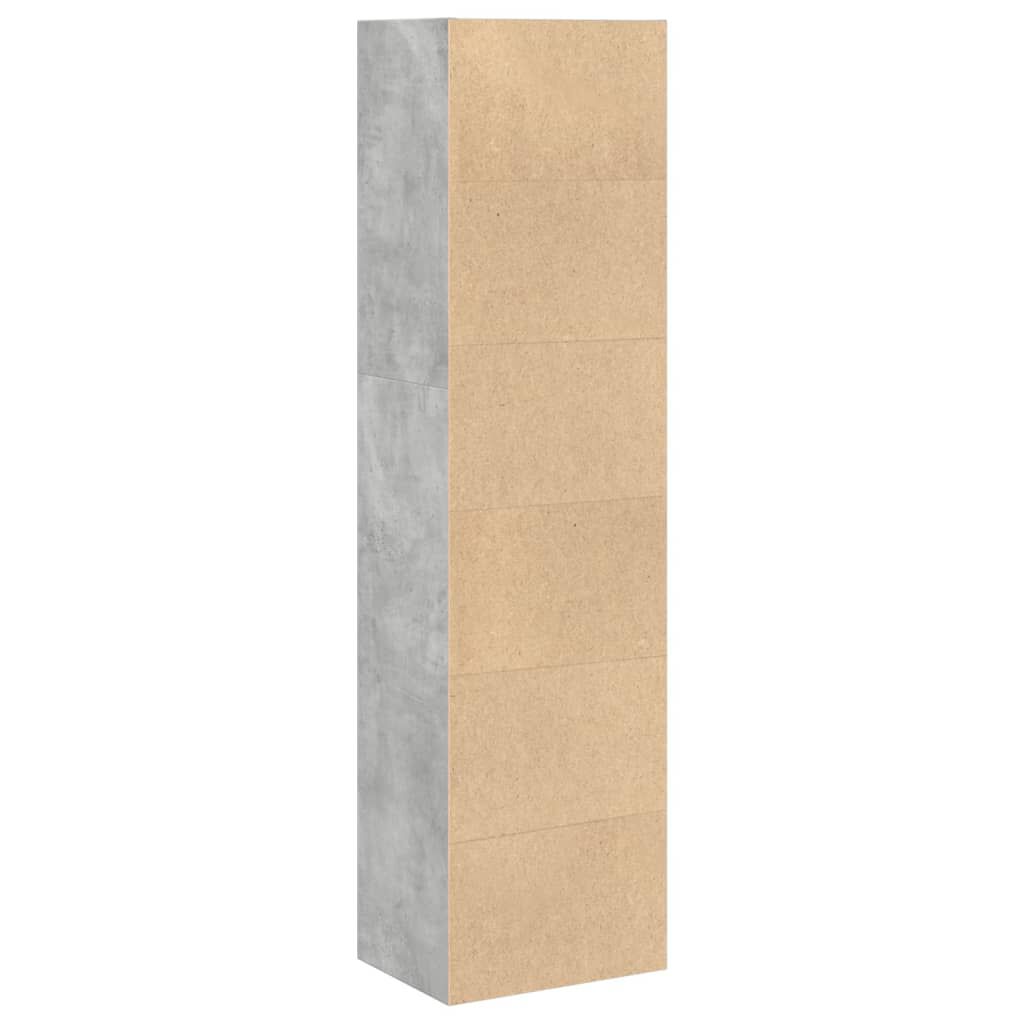 vidaXL Βιβλιοθήκη Γκρι Σκυροδέματος 40x30x152 εκ. Επεξεργ. Ξύλο