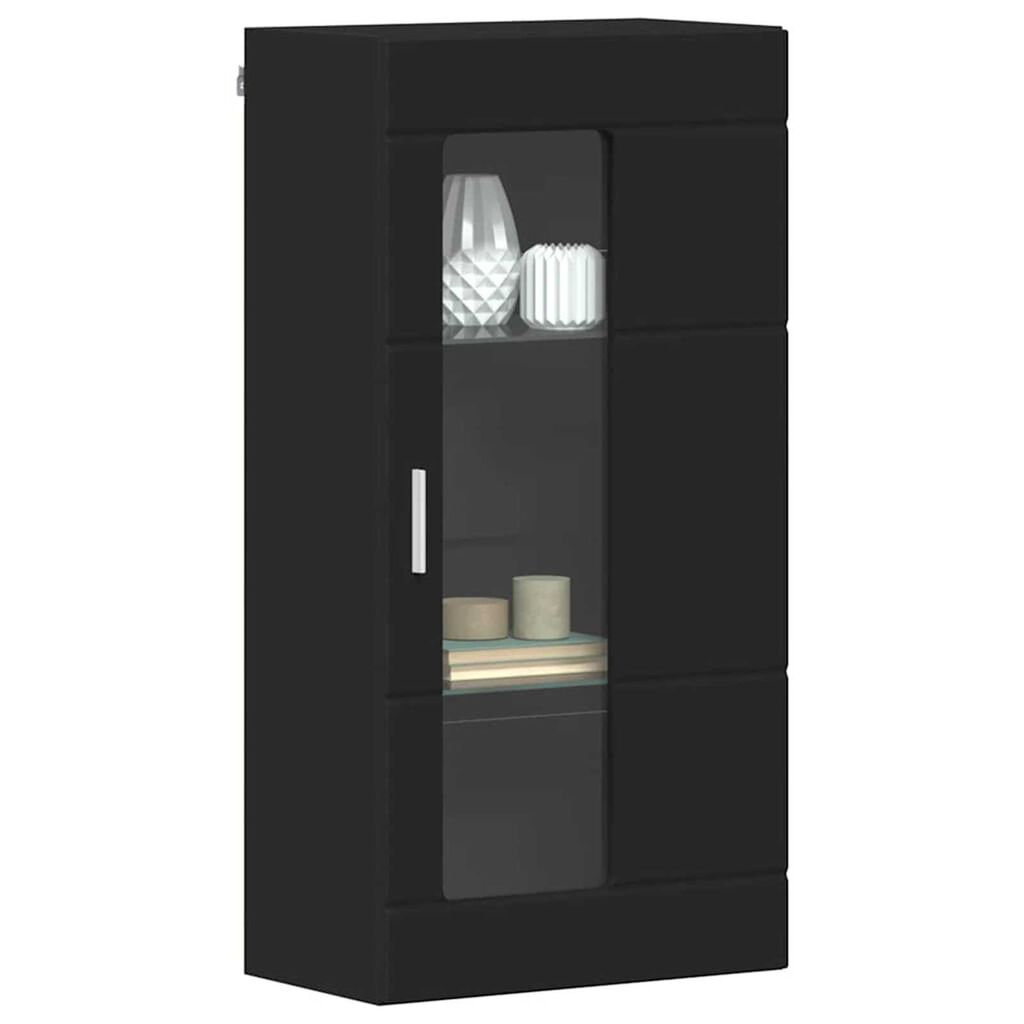 vidaXL Ντουλάπα τοίχου Μαύρο 55 x 29 x 100 εκ Επεξεργασμένο ξύλο