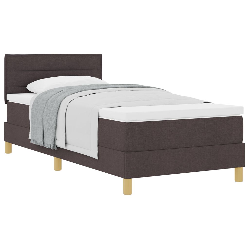 vidaXL Κρεβάτι Box Spring με Στρώμα Σκούρο Καφέ 80x200 εκ. Ύφασμα