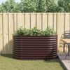 vidaXL Υπερυψωμένη Ζαρντινιέρα Καφέ 160 x 80 x 81 cm Ατσάλι