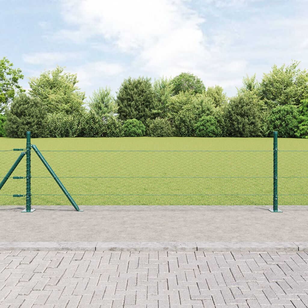 vidaXL Hexagon Fence Πράσινο 0.5x10 μ Χάλυβας