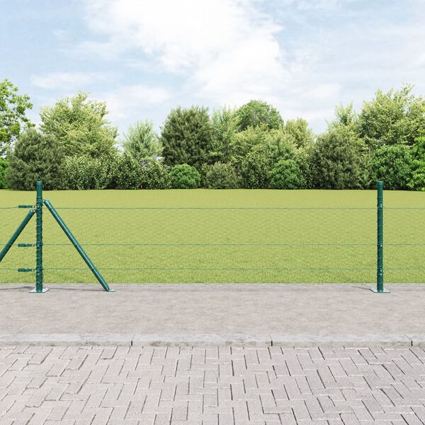 vidaXL Hexagon Fence Πράσινο 0.5x10 μ Χάλυβας
