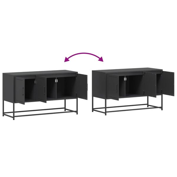 vidaXL Έπιπλο Τηλεόρασης Μαύρο 100,5x39x60,5 εκ. Ατσάλινο