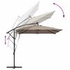vidaXL Ομπρέλα Cantilever Banana Taupe 249 x 249 x 250 εκ.
