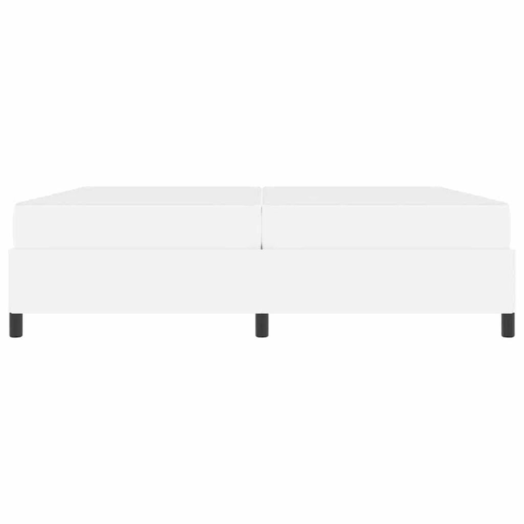 vidaXL Σκελετός κρεβατιού με στρώμα Λευκό 200 x 200 cm Τεχνητό δέρμα