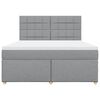 vidaXL Κρεβάτι Boxspring με Στρώμα Ανοιχτό Γκρι 180x200 εκ. Υφασμάτινο